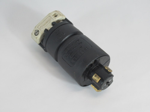 Hubbell 21415B Locking Plug 30A 600VAC 20A 250VDC 4W 3P Non-NEMA B&W USED