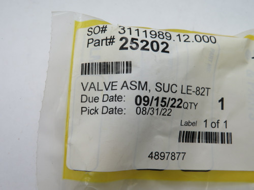 LMI 25202 SUC LE-82T Metering Pump Repair Valve WRITING/INVENTORY LABEL NWB