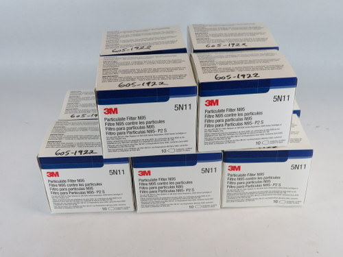 3M 5N11 Bayonet Polyester Particulate Filter N95 10x10-Pack SEALED NEW