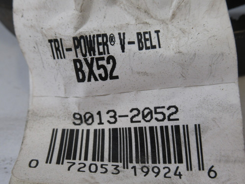 Gates BX52 9013-2052 Tri-Power Heavy Duty V-Belt 54.87"L .62"W .44"T ! NEW !