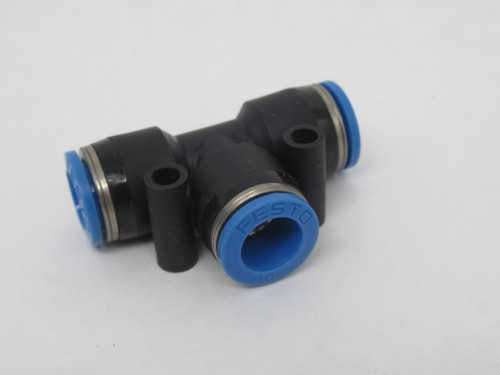 Festo 153131 QST-10 Push-In T-Connector10mm Tube OD USED