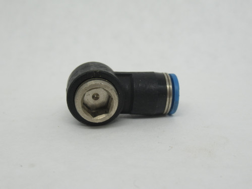 Festo 153100 QSLV-1/4-8-I Push-In L-Fitting R1/4" Thread 8mm Tubing OD USED