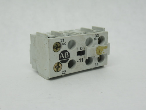 Allen-Bradley 195-MB11 Ser A Auxiliary Contact Adder Deck 500V 10A 1NO 1NC USED