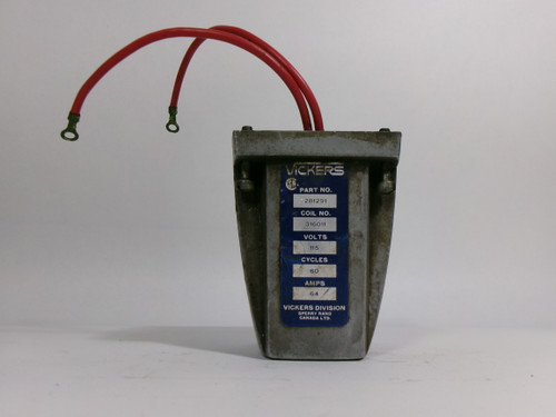 Vickers 281291 Solenoid Coil 115V 60Hz 0.64A Two Lead Wire USED
