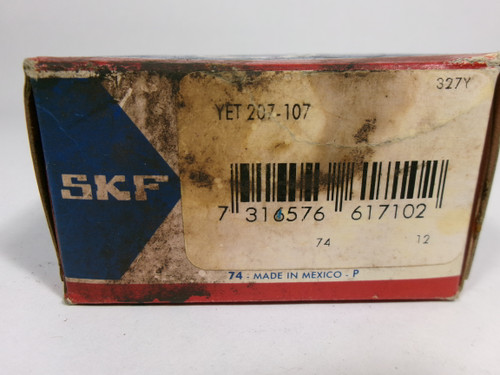 SKF YET207-107 Insert Bearing 1-7/16" B 1.532" LTB 0.748" W BOX DMG NEW