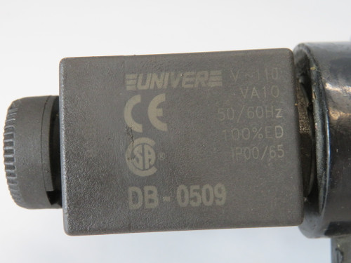 Numatics NF5BAN522N00030 Poppet Valve 3/4" NPT 110VAC 50/60Hz FADED LABEL USED