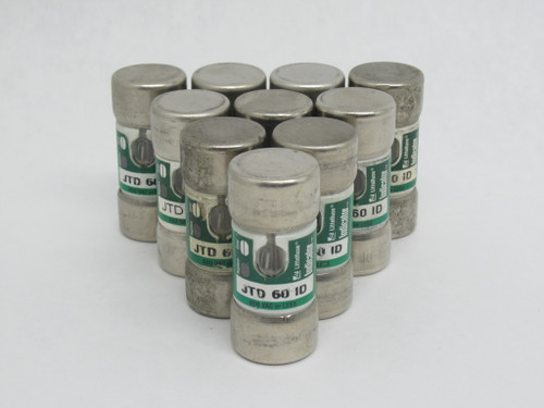 Littelfuse JTD-60-ID Time-Delay Indicator Fuse 60A 600V Lot of 10 USED