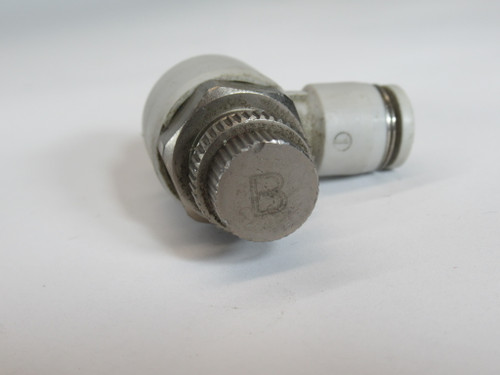 AirTAC PSL803B Speed Control Valve 8mm Tubing OD 3/8" PT Meter-In USED