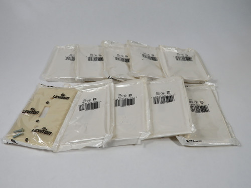 Leviton 86001 1-Gang Ivory Toggle Switch Wallplate Lot of 10 NWB