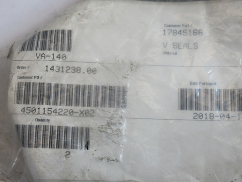 DMR VA-140 17845166 V-Ring Seal 145mmOD 126mmID 12.8mmW 2-Pack NWB