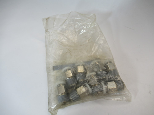 Pisco PC5/16-N2UT Straight Fitting 5/16" Tube 1/4-18 NPT Lot of 8 SHELF WEAR NWB