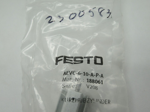 Festo 188061 AEVC-6-10-A-P-A Short-Stroke Cylinder 6mm Bore 10mm Stroke NWB