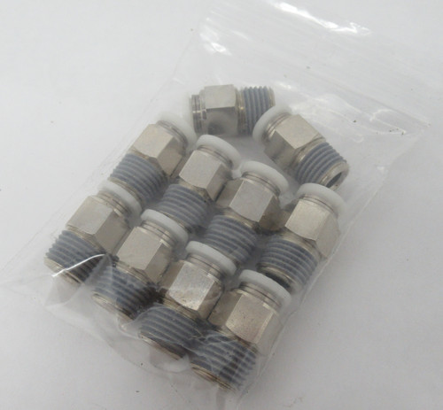 Pisco PC5/16-N2UT Straight Fitting 5/16" Tube 1/4-18 NPT Lot/10 SHELF WEAR NOP