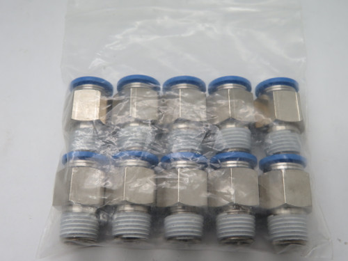 Festo 153007 QS-1/4-10 Push-In Fitting R1/4" Thread 10mm Tube OD Lot of 10 NOP