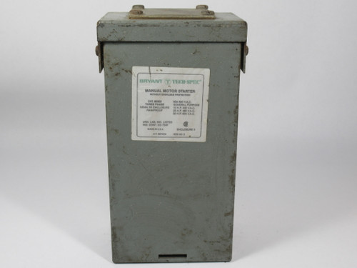 Bryant 60303 Manual Motor Starter W/O Overload Protection 600VAC 60A 3PH USED