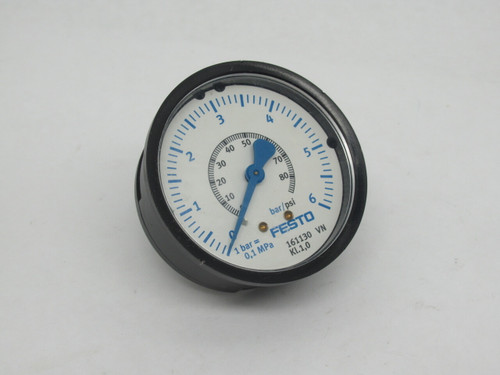 Festo 161130 FMAP-63-6-1/4-EN Pressure Gauge 63mm D 0-6 bar G1/4 NO FLANGE USED