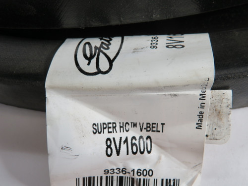 Gates 8V1600 9336-1600 1 Rib Narrow V-Belt 160"L 1"W 7/8"Th SHELF WEAR NEW