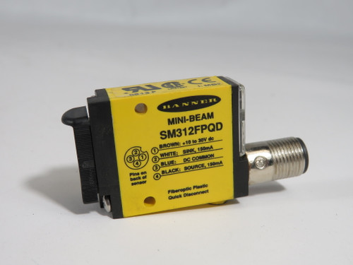 Banner SM312FPQD Photoelectric Sensor 10-30VDC USED