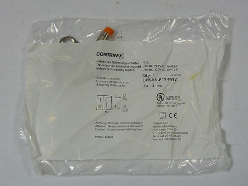 Contrinex DW-AS-617-M12 Inductive Proximity Switch  NWB