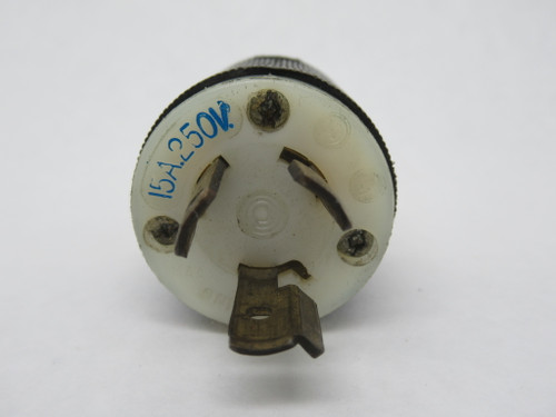 Hubbell HBL4570CCN Twist-Lock Plug 15A 250V 3-Wire 2-Pole USED