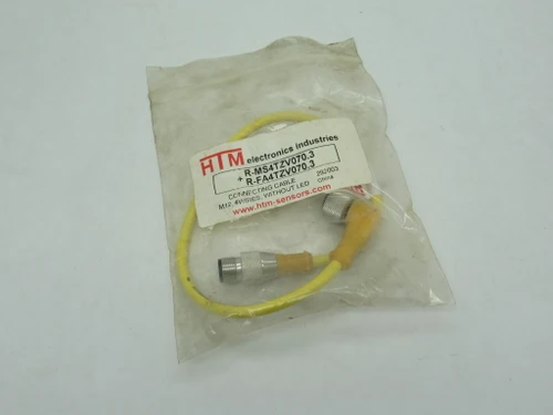 HTM R-MS4TZV070.3+R-FA4TZV070.3 Cordset 4P M12 Male/Female 0.3m L HOLEY BAG NWB