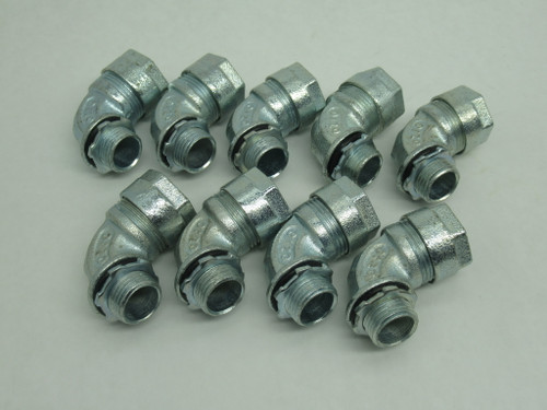 O-Z/Gedney 4Q-950 90-Degree Liquid-Tight Connector 1/2" Lot of 9 BOX DAMAGE NEW