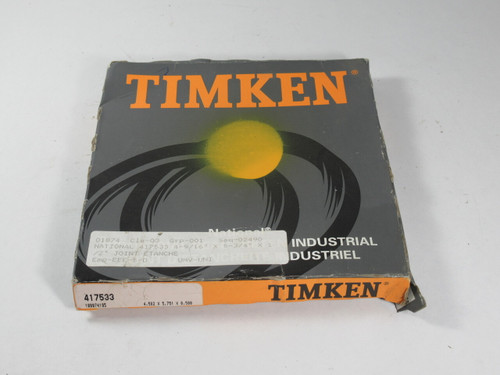 Timken 417533 Nitrile Oil Seal 4.562x5.751x0.500" BOX DAMAGE NEW