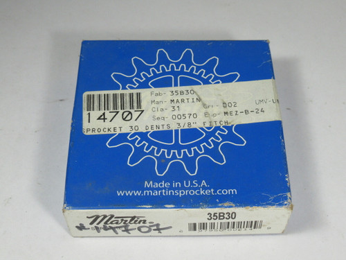 Martin 35B30 Sprocket 1/2" Stock Bore 30 Teeth 35 Chain 3/8" Pitch BOX DMG NEW
