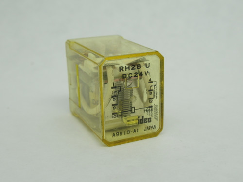 IDEC RH2B-U-DC24V Compact Power Relay 24VDC 10A 8-Blade DPDT USED
