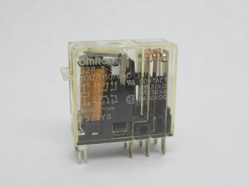 Omron G2R-2-S-AC100/(110) PCB Relay 100/(110)VAC 5A 8-Blade USED
