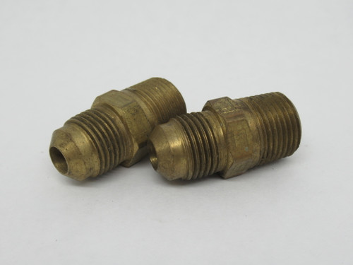 Parker 48F-6-6 Brass Male Connector 3/8" Tube 3/8" NPT Lot of 2 SHELF WEAR NOP