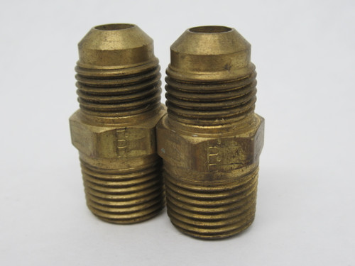 Parker 48F-6-6 Brass Male Connector 3/8" Tube 3/8" NPT Lot of 2 SHELF WEAR NOP