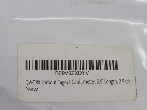 QWork B09V9ZXDYV Lockout Tagout Steel Vinyl Cable Lock 2-Pack 5.9' NWB