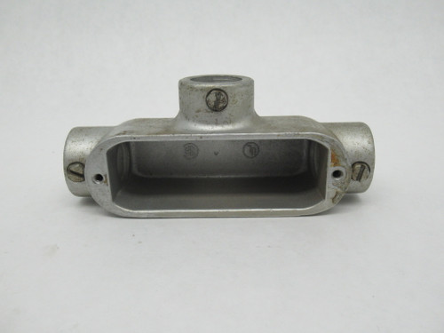 L.E. Mason BT-2 Red Dot Set Screw Conduit Tee Fitting 3/4" USED
