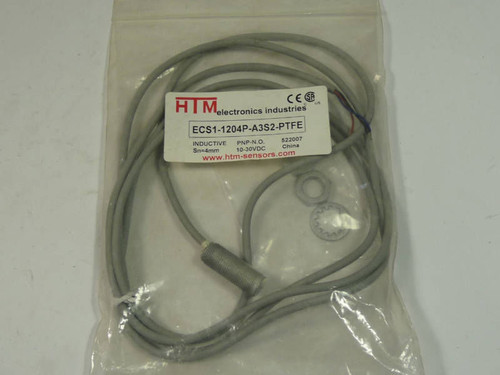 HTM ECS1-1204P-A3S2-PTFE Inductive Proximity Switch 10-30VDC 4mm PNP NO NWB