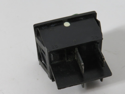 Generic 1835 Green Illuminated Rocker Switch DPST OFF-ON 6/10(4)A 250VAC USED