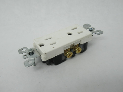 Leviton 5325-W Duplex Receptacle 15A 125V 3W 2P 5-15R White USED