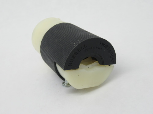 Hubbell 2623 Twist-Lock Connector 30A 250V 3W 2P L6-30R Black & White USED