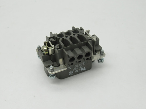 Wieland 72.300.0653 Female Connector Insert 16A 6-Pole + Ground USED