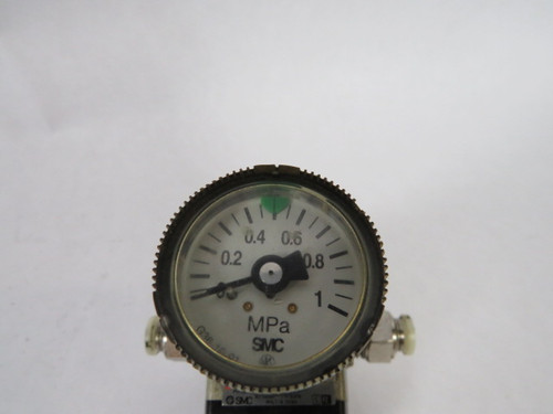 SMC AR20K-N02H-Z 1/4" Modular Regulator w/ Gauge 125PSI USED