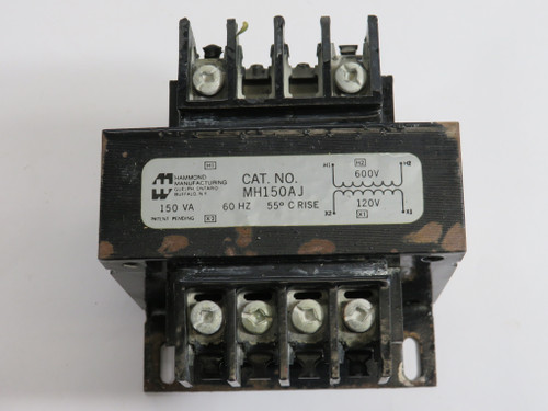 Hammond MH150AJ Power Transformer 150VA Pri: 600V Sec: 120V 60Hz 1Ph RUST USED