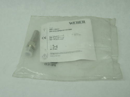 Weber BI2-G12-AP6X-H1141/S95 Inductive Proximity Sensor 10-30VDC 200mA 2mm NWB