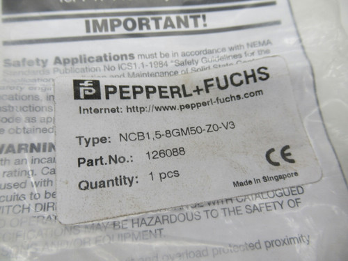 Pepperl+Fuchs NCB158GM50Z0V3 Proximity Sensor NWB