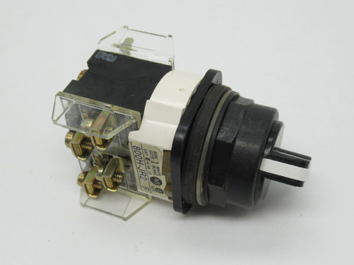 Allen-Bradley 800H-JR2B Series F 3-Position Selector Switch 2NO 2NC USED