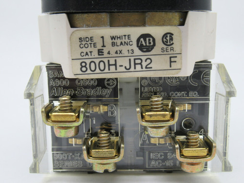 Allen-Bradley 800H-JR2B Series F 3-Position Selector Switch 2NO 2NC USED