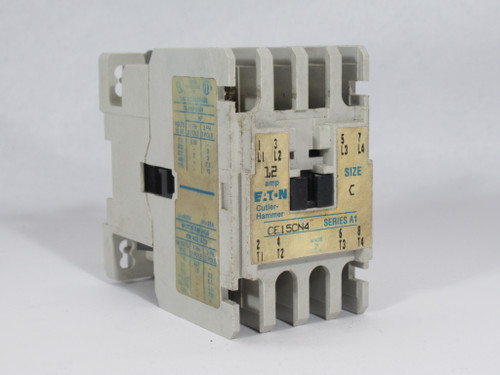 Eaton Cutler-Hammer CE15CN4AB Size C Contactor 4-Pole 12A 110/120V 50/60Hz USED