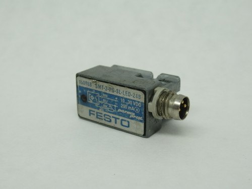 Festo 150868 SMT-3-PS-SL-LED-24B Proximity Sensor 10-30VDC 200mA PNP NO USED