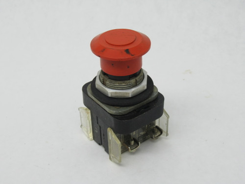 Allen-Bradley 800T-FX6A1 Push-Pull Device Red Mushroom Head 1NO 1NCLB USED