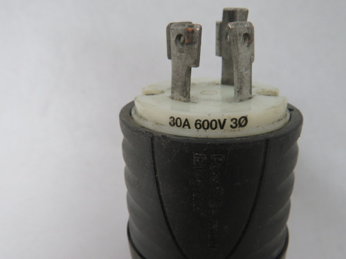 Pass & Seymour L1730P Turnlok Plug 30A 600V 3P 4W OLD BASE USED