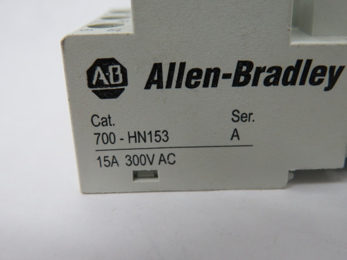 Allen-Bradley 700-HN153 Series A Relay Socket 15A 300VAC 11-Blade USED